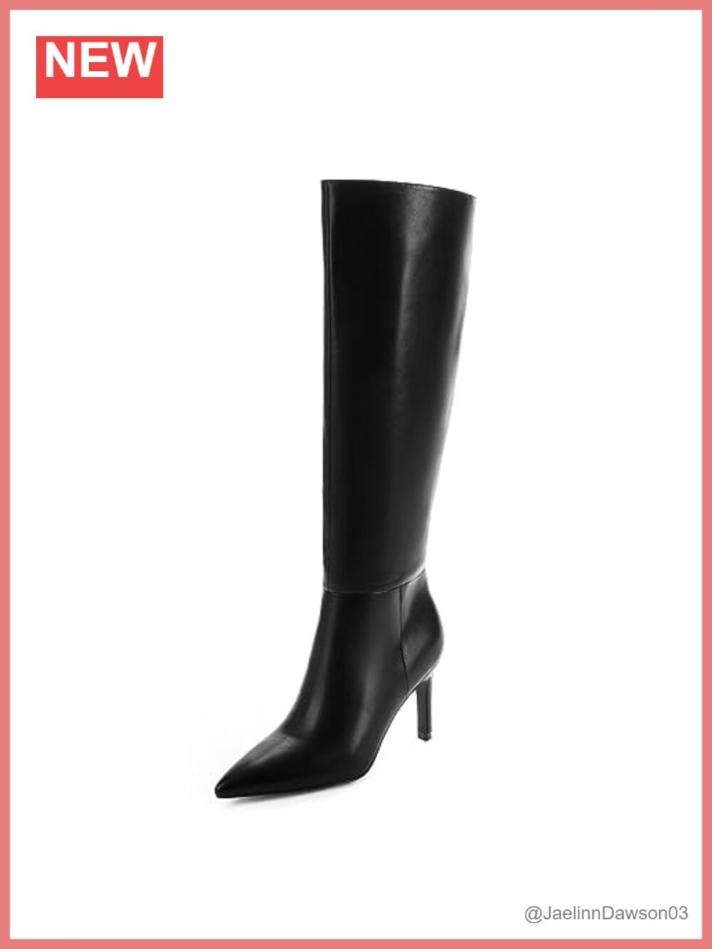 Knee High Boots Women Pointed Toe Stiletto Heel PU Leather Tall Boots